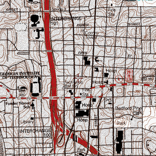 Topographic Map of The Telephone Museum, GA