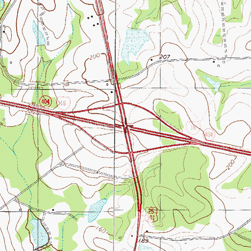 Topographic Map of Exit 25, GA