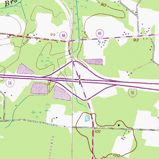 Topographic Map of Exit 27, GA