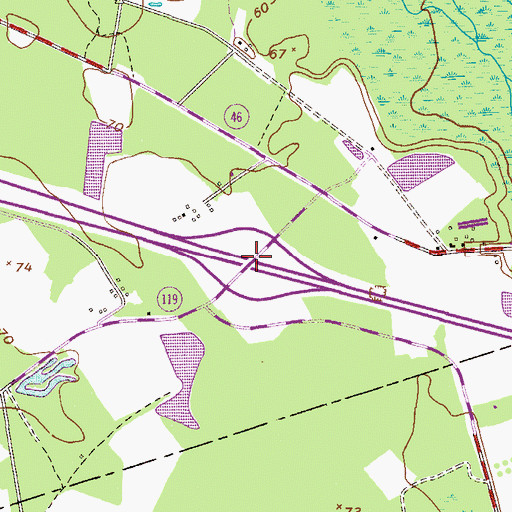 Topographic Map of Exit 28, GA