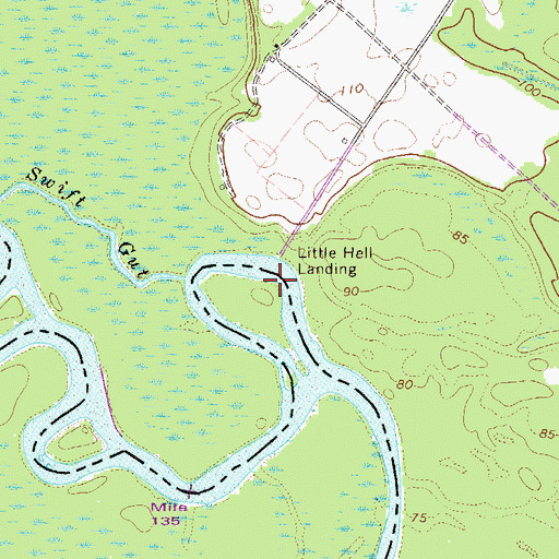 Topographic Map of Little Hell Point, GA