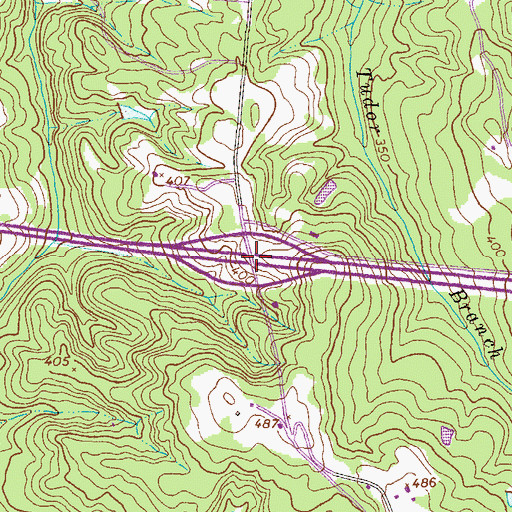 Topographic Map of Exit 62, GA