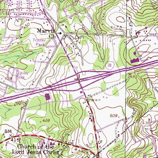 Topographic Map of Exit 63, GA