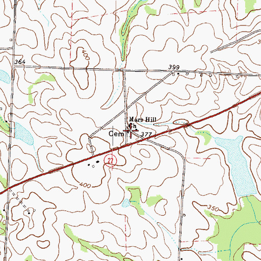 Topographic Map of Mars Hill Church, GA