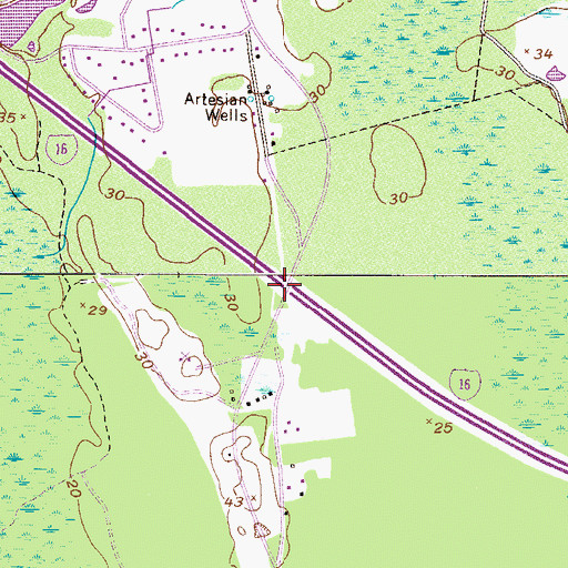 Topographic Map of Exit 30, GA