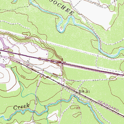 Topographic Map of Palatkee (historical), GA