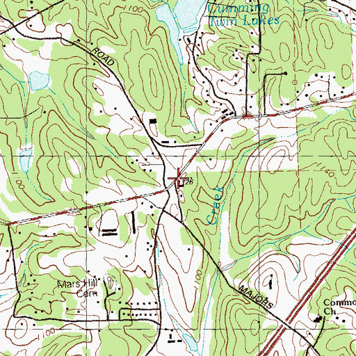 Topographic Map of Mars Hill Crossroads, GA