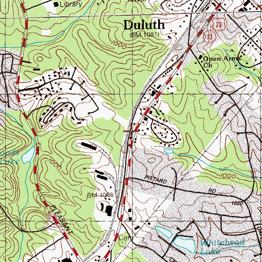 Topographic Map of Carolina (historical), GA