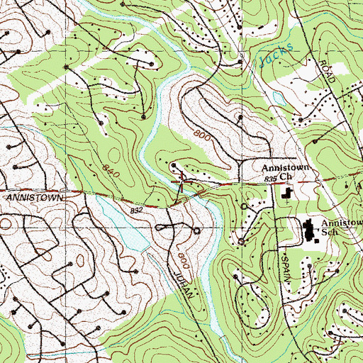 Topographic Map of McGuires (historical), GA