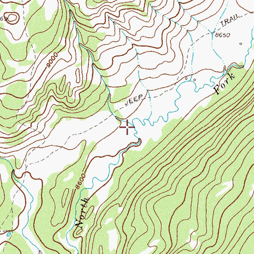Topographic Map of Stevens Creek, CO