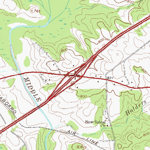 Topographic Map of Exit 50, GA