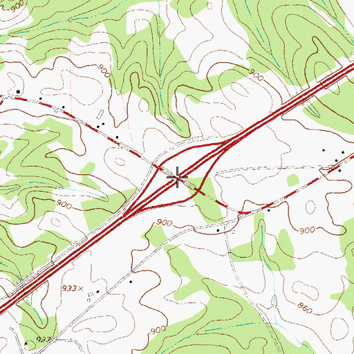 Topographic Map of Exit 51, GA