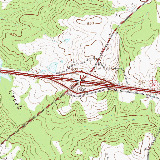 Topographic Map of Exit 60, GA