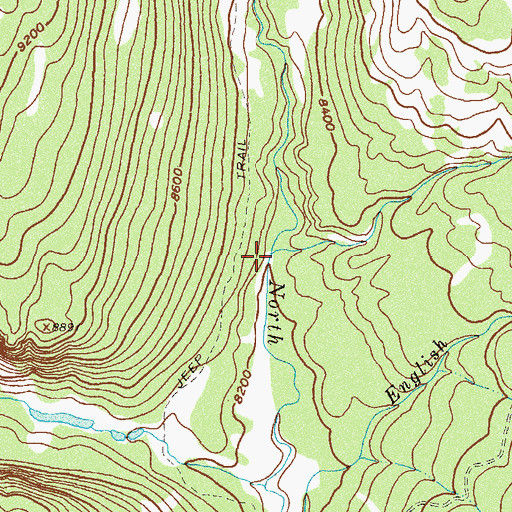 Topographic Map of Lost Dog Creek, CO