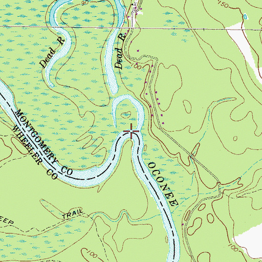 Topographic Map of Devils Elbow, GA