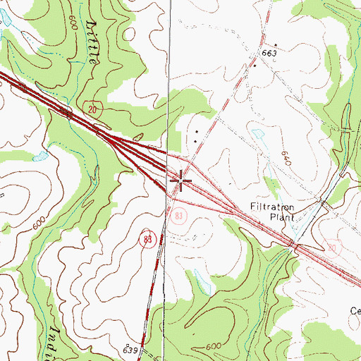 Topographic Map of Exit 50, GA