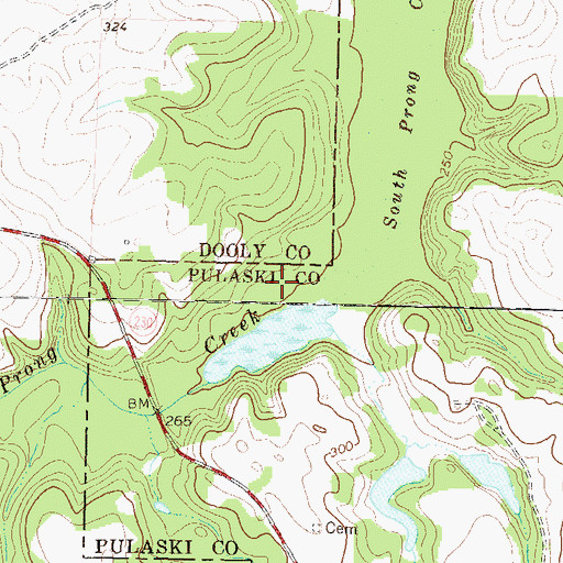 Topographic Map of Chandler Mine, GA