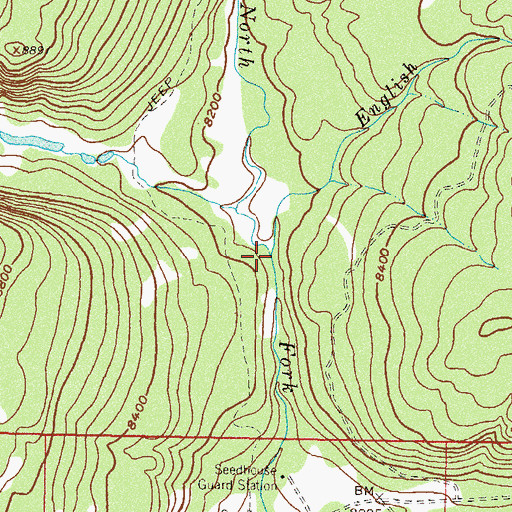 Topographic Map of English Creek, CO