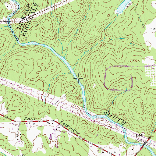 Topographic Map of McKnight Bridge (historical), GA