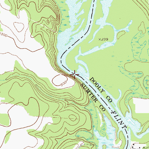 Topographic Map of Danville Bluff, GA