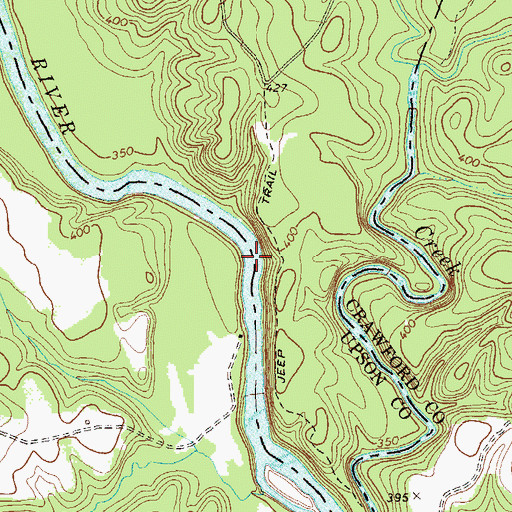 Topographic Map of Grays Ferry (historical), GA