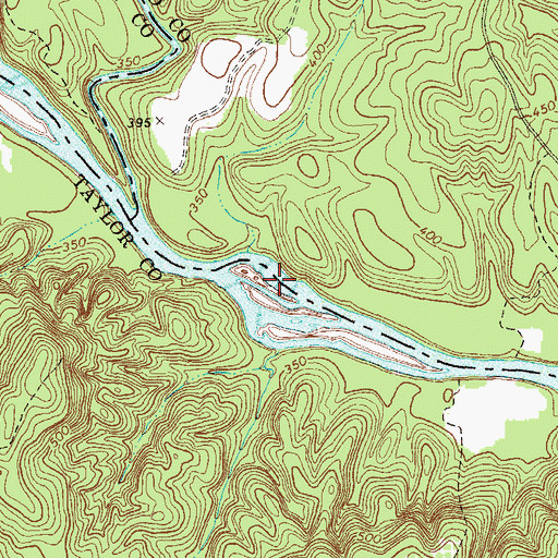 Topographic Map of Reeves Shoals, GA