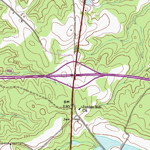 Topographic Map of Exit 18, GA