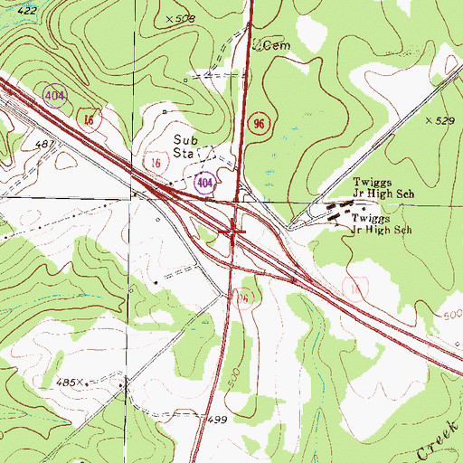 Topographic Map of Exit 8, GA