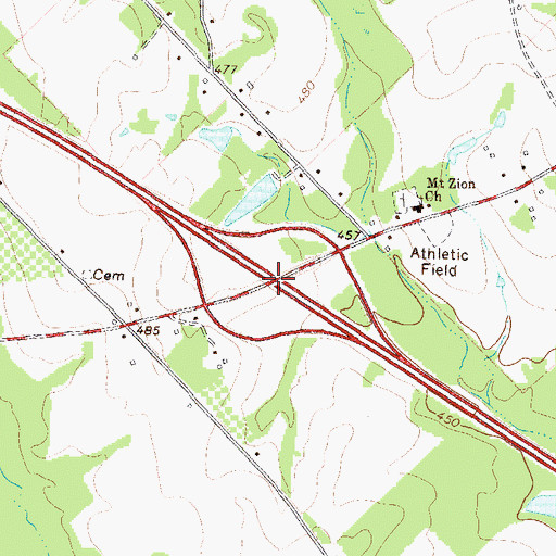 Topographic Map of Exit 9, GA