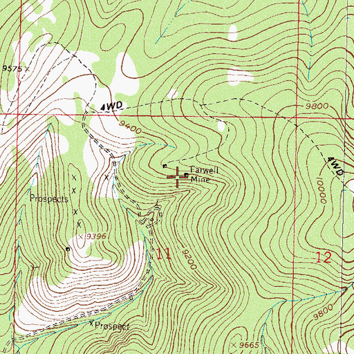 Topographic Map of Farwell Mine, CO
