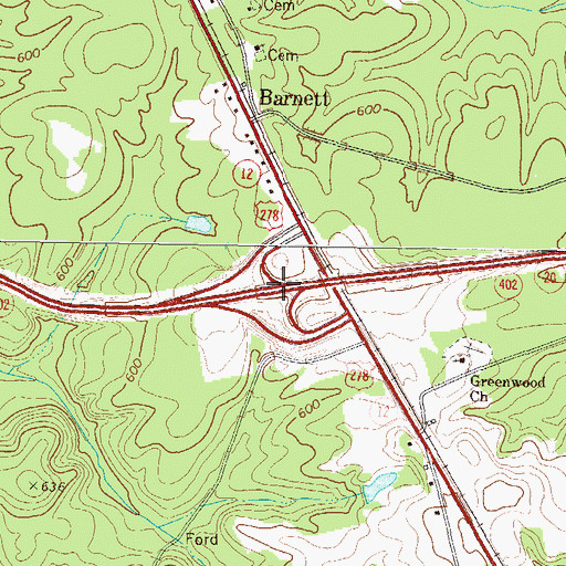 Topographic Map of Exit 56, GA
