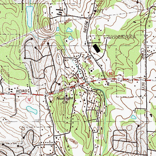 Topographic Map of Ansley Forest, GA