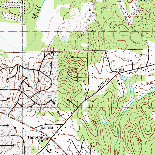 Topographic Map of Bluff Creek, GA