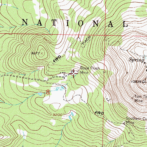 Topographic Map of Royal Flush Mine, CO