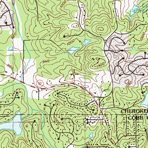Topographic Map of Colony Center, GA