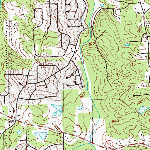 Topographic Map of Colony Springs, GA