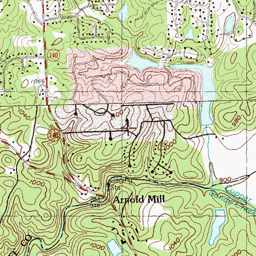 Topographic Map of Creek Hollow South, GA