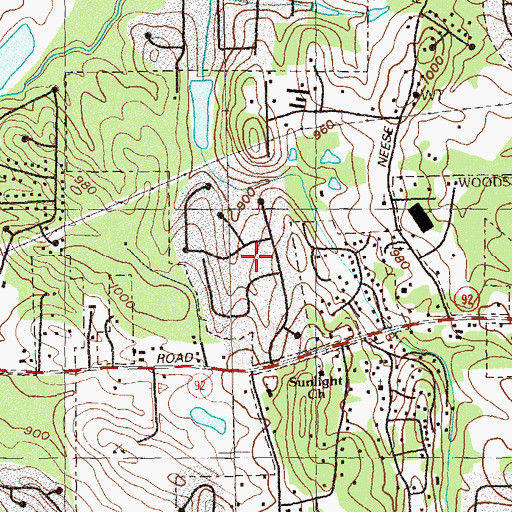 Topographic Map of Creek View, GA