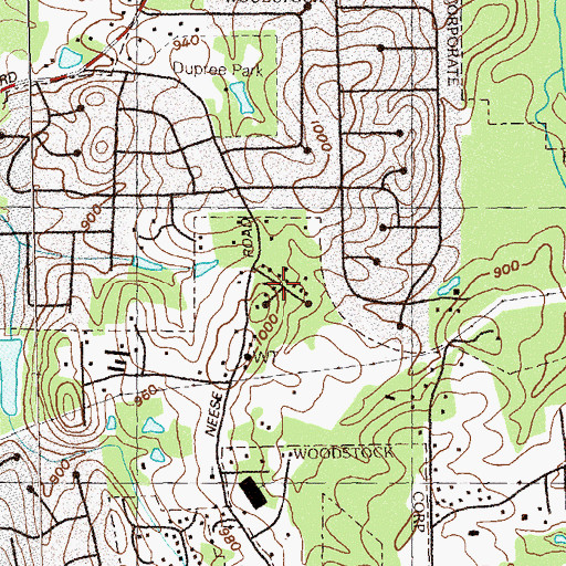 Topographic Map of Driftwood Station, GA
