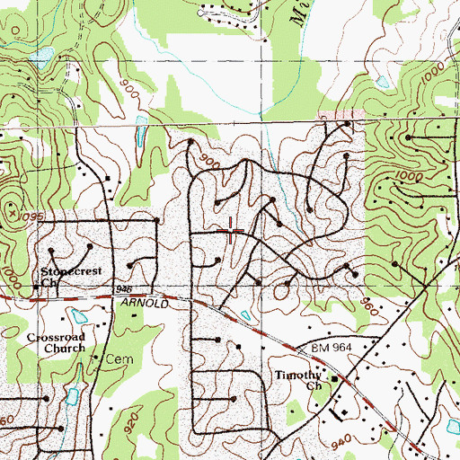 Topographic Map of Farmington, GA
