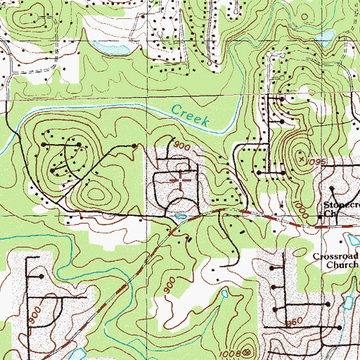 Topographic Map of Fountain Lake Mobile Home Park, GA
