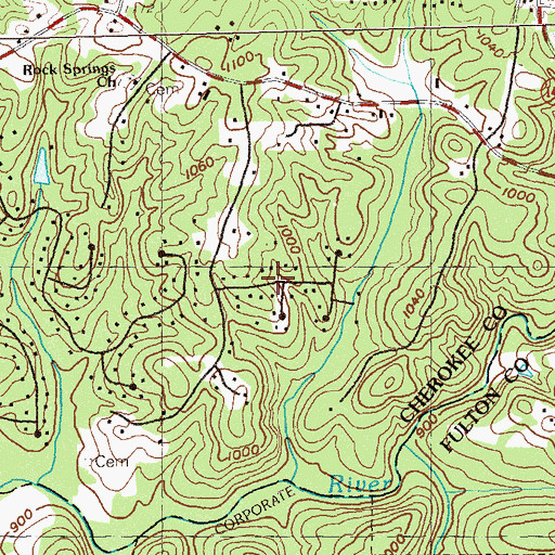 Topographic Map of Hardman Place, GA