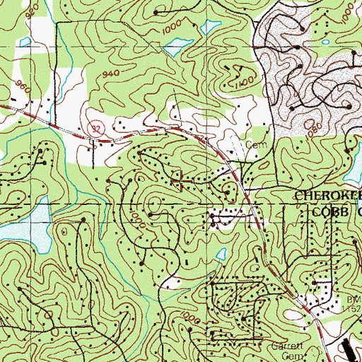 Topographic Map of Knotts Pointe, GA