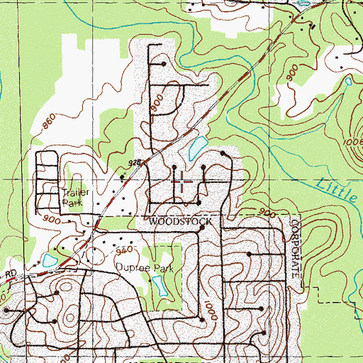 Topographic Map of Little River South, GA