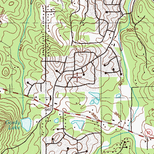 Topographic Map of Pioneer Crossing, GA