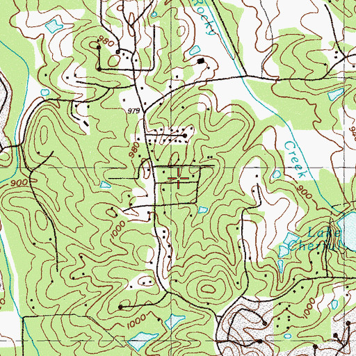 Topographic Map of Rocky Creek, GA