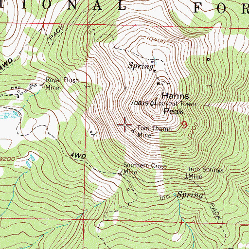 Topographic Map of Tom Thumb Mine, CO