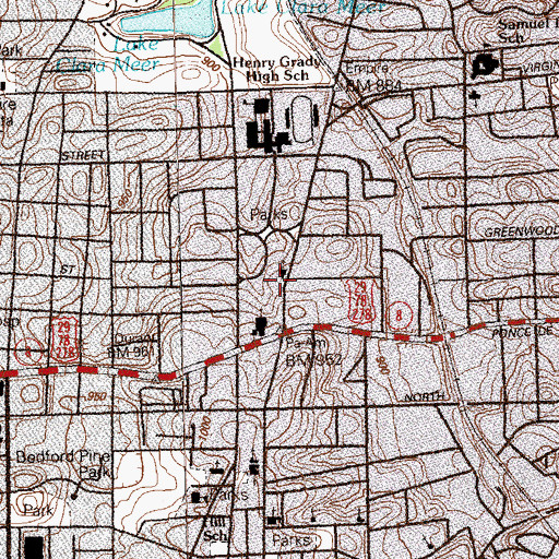 Topographic Map of All Faith Church, GA