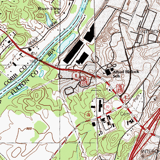 Topographic Map of Bankhead Courts, GA