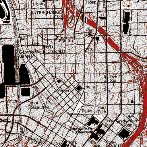 Topographic Map of Big Heart Park, GA